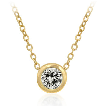 Solitaire Bezel Cubic Zirconia Pendant